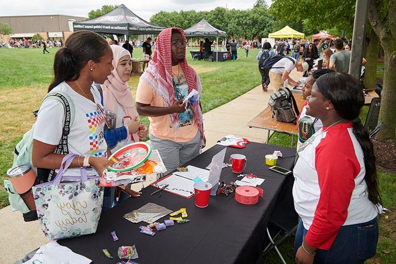 MU Gospel students at involvement fair